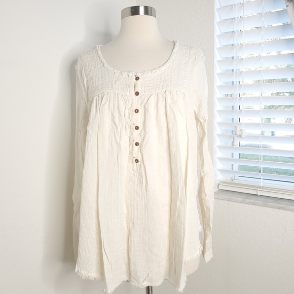 FREE PEOPLE We The Free Sand Dune Henley Top M. - Picture 4 of 7